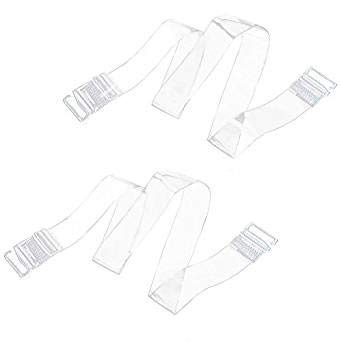 Clear Adjustable Bra Straps choose either 1cm or 1.5 cm Strong Metal Bra Hooks, Grey, 1cm