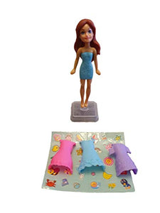 Fat-catz-copy-catz 4x Mini plastic dolls with snap on clothing and stand, party bag or pinata fillers