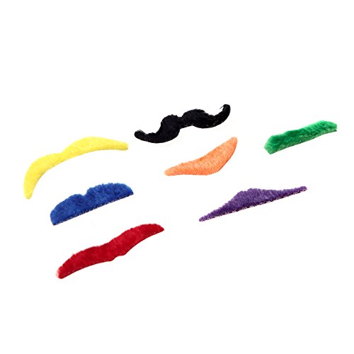Anself Self-adhesive Fake Beard Moustache Costume Halloween Props Funny Party Cosplay Mustache Assortment Masquerade Multicolour 7pcs