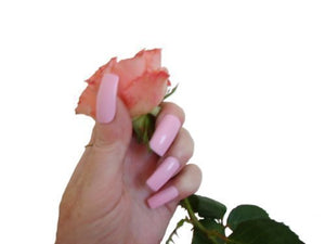 500x GOOD QUALITY Long Pink Coloured Full Cover False Nails