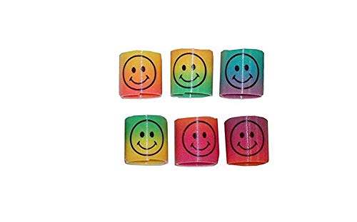 Doyime 10pc Mini Rainbow Smiley Face Springs Slinky Pinata Party Loot Bag Fillers Toy