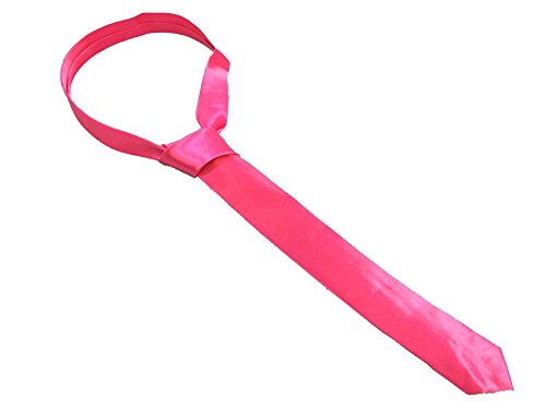 Plain Hot/ Neon Pink Skinny Tie - Fushcia