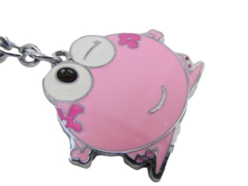 Fat-catz-copy-catz Cute animated large winking Pink frog enamel metal keyring handbag charm gift