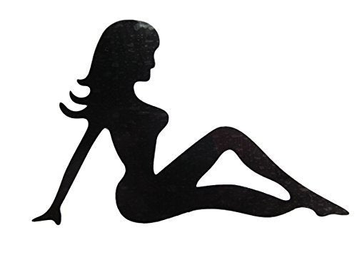 Black Sexy Lady Woman Silhouette Image smooth plastic pvc iron on clothes patch by fat-catz-copy-catz