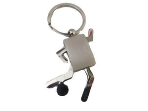 Fat-catz-copy-catz Silver colour solid metal soccer football player & ball enamel keyring