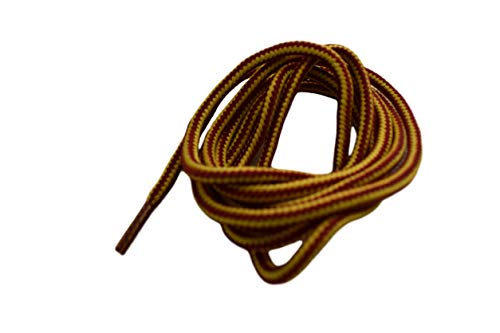 Fat-catz-copy-catz 1 Pair Long Round Yellow/Brown for Hiking Boots, Shoes, Sneaker, Trainer Fashion Laces Made for Timberland Boots - 120cm Length (Yellow/Brown Round Laces)