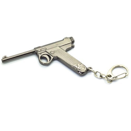 Mingfi Luger Pistol Gun Metal Model Keyring Pendant