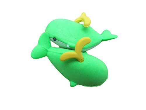 Fat-catz-copy-catz 2x Novelty Whale Puzzle Collectable 3D animal Japanese Style Erasers Rubbers (not Iwako)
