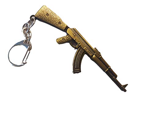 Fat-catz-copy-catz Collectable Model solid metal miniature Bronze AK47 Gun Keyring 10cm Length