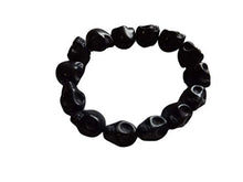 Load image into Gallery viewer, Fat-catz-copy-catz Quality Carved Stone Gothic Skull Jewellery Bracelet, Hand Crafted howlite Punk Style Bracelet, Elasticated
