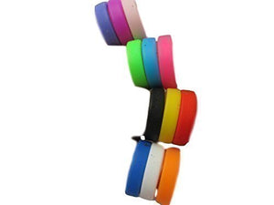 Fat-catz-copy-catz Unisex Pack of 12 Multi coloured fashion silicone rubber finger bands rings