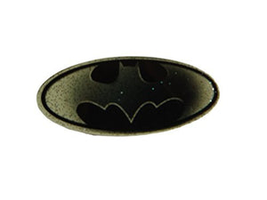 Small Black Batman Logo smooth iron on heat transfer clothes patch by fat-catz-copy-catz