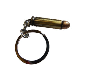 SOLID METAL REPLICA BRONZE BULLET MACHINE GUN MILITARY ARMY KEYRING UK SELLER