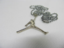 Load image into Gallery viewer, SILVER METAL JORDAN SYMBOL FASHION BLING NECKLACE PENDANT 11&quot; CHAIN UK SELLER
