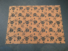 Load image into Gallery viewer, FAUX FUR FABRIC BEIGE SKULLS PRINT CRAFT COVERING SKIN DECAL STICKER 19.5cmx14cm
