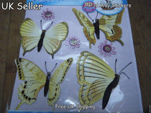 Load image into Gallery viewer, 3D BUTTERFLY CHILDS BEDROOM NOVELTY REMOVEABLE STICKERS 7 PER PACK ROOM DECOR UK
