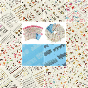 5x large sheets of nail art water transfer various designs approx 600+ stickers