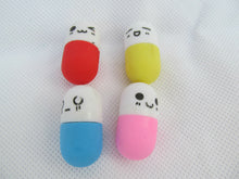 Load image into Gallery viewer, SET OF 4 NOVELTY IWAKO STYLE PILLS TABLET MEDICINE PUZZLE RUBBER ERASERS UK SELL
