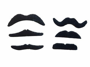 NOVELTY FAKE JOKE FANCY DRESS PACK OF 6 KIDS BLACK ADHESIVE MOUSTACHES UK SELLER