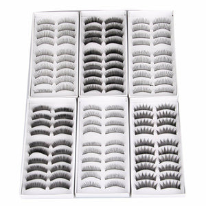 50 x pairs false thick black eyelashes - 5 packs/boxes long natural looking UK