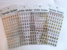 Load image into Gallery viewer, 1x NUMBERS OR LETTERS GOLD/SILVER STICKERS CRAFT CARD MAKING 17cmx9cm UK SELLER
