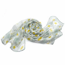 Load image into Gallery viewer, DAISY SUN FLOWER FLORAL PRINT LADIES SCARF SHAWL SOFT FEEL 160cmx80cm UKSELLER

