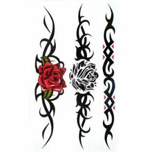 Load image into Gallery viewer, LADIES GIRLS BUTTERFLY BLACK RED ROSES CELTIC VINE VARIOUS TEMPORARY TATTOOS UK
