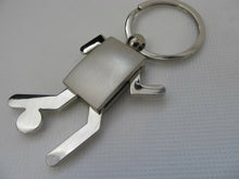 Load image into Gallery viewer, SILVER COLOUR METAL SOCCER FOOTBALL PLAYER &amp; BALL KEYRING GIFT IDEA UK SELLER
