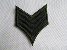 Load image into Gallery viewer, 2x FASHION TSHIRT US ARMY CAMOUFLAGE SERGEANT STRIPES IRON SEW ON PATCH UKSELLER
