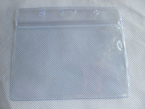 110mm x 65mm LARGE PVC PLASTIC POCKET WALLET ID BUS PASS BADGE CARD HOLDER