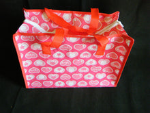 Load image into Gallery viewer, ECO FRIENDLY CUTE PINK HEART PRINT SHOPPING TRAVEL BAG FREE UK POST 34x24x16cm
