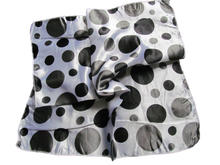 Load image into Gallery viewer, 2 COLOURS SILK SATIN FEEL LADIES SMALL NECK 50cm SQUARE SCARF SPOTTED CIRCLES
