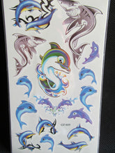 Load image into Gallery viewer, GIRLS LADIES BLUE DOLPHIN FISH SEA CREATURES TEMPORARY TATTOOS UKSELLER FREE P&amp;P
