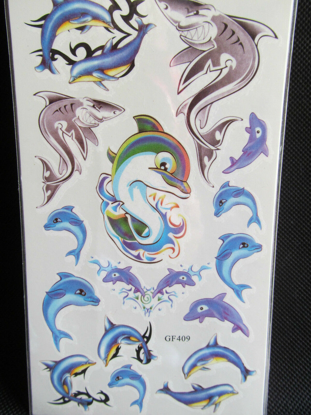 GIRLS LADIES BLUE DOLPHIN FISH SEA CREATURES TEMPORARY TATTOOS UKSELLER FREE P&P