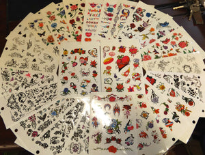 5 Sheets Girls Ladies Hearts Flowers Butterflies Celtic Bands Temporary Tattoos
