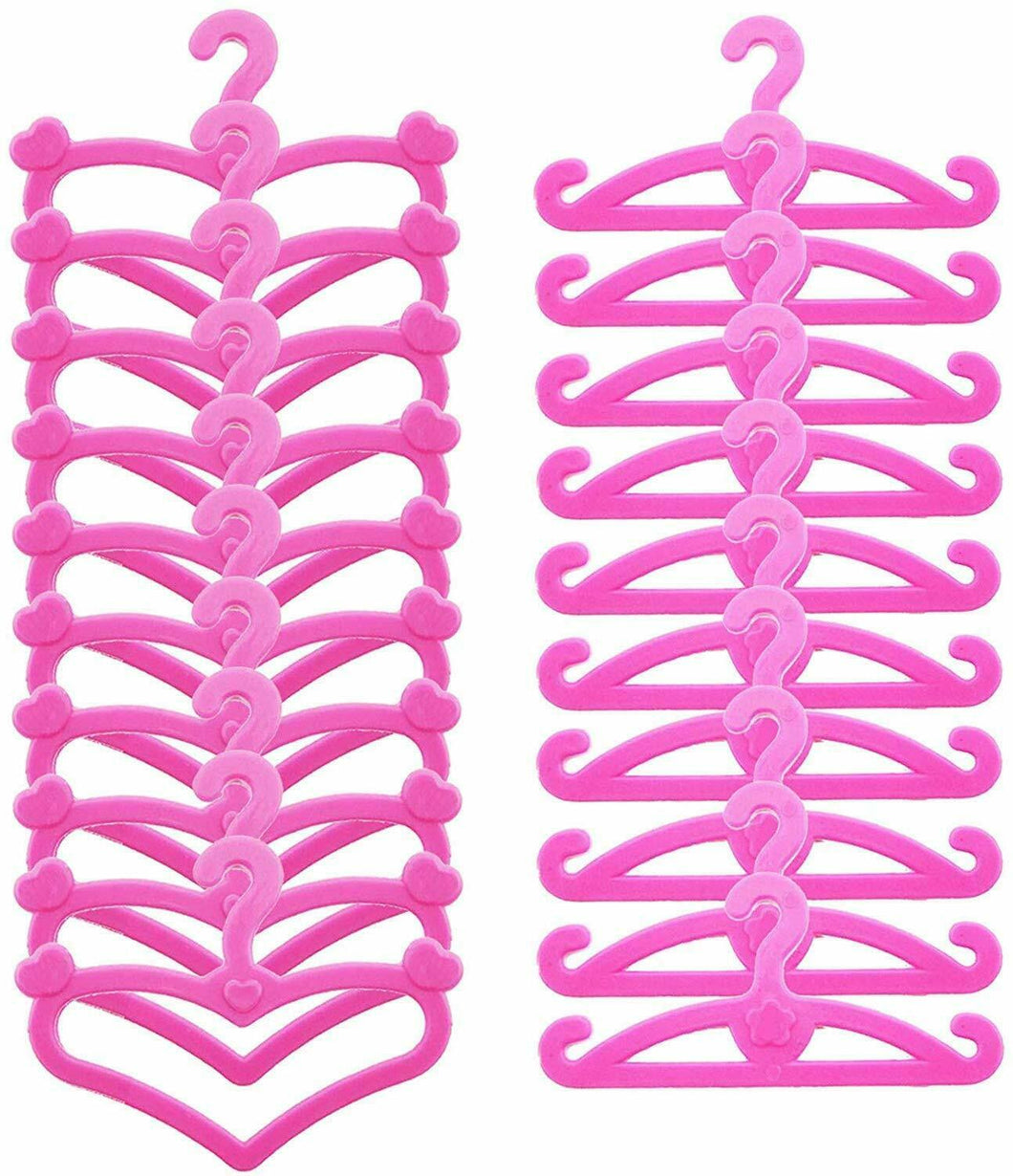 12, 20 or 30 MINI PINK COAT DRESS CLOTHING HANGERS FOR DOLLS UK SELLER