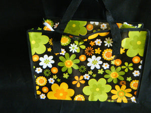 ECO FRIENDLY CUTE FLOWER PRINT SHOPPING TRAVEL BAG FREE UK SHIPPING 34x24x16cm