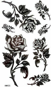 LADIES GIRLS BUTTERFLY BLACK RED ROSES CELTIC VINE VARIOUS TEMPORARY TATTOOS UK