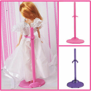 2x DOLL'S SIZE STAND DISPLAY PROP PLASTIC MANNEQUIN HOLDER FOR 10"-14" DOLLS