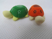 Load image into Gallery viewer, 2x SMALL TURTLE TORTOISE KAWAII JAPANESE STYLE NOVELTY ERASERS RUBBER UK SELLER
