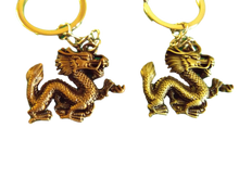 Load image into Gallery viewer, SOLID METAL BRONZE MYSTICAL CHINESE DRAGON KEYRING GIFT IDEA UK SELLER 3.5cm
