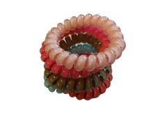 Load image into Gallery viewer, 5x GIRLS LADIES PASTEL COLOURS HAIR PONYTAIL PHONE WIRE COILS BANDS ELASTICS

