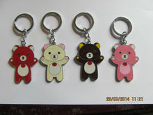 Load image into Gallery viewer, 1x CUTE ANIMATED TEDDY BEARS 4 COLOURS ENAMEL KEYRING HANDBAG CHARM GIFT IDEA
