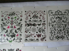 Load image into Gallery viewer, 6x SHEETS GIRLS LADIES BLACK ARTY CELTIC TEMPORARY TATTOOS FLOWERS BUTTERFLIES
