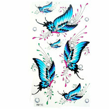 Load image into Gallery viewer, LADIES GIRLS BUTTERFLY BLACK RED ROSES CELTIC VINE VARIOUS TEMPORARY TATTOOS UK

