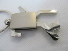 Load image into Gallery viewer, SILVER COLOUR METAL SOCCER FOOTBALL PLAYER &amp; BALL KEYRING GIFT IDEA UK SELLER
