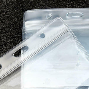 110mm x 65mm LARGE PVC PLASTIC POCKET WALLET ID BUS PASS BADGE CARD HOLDER