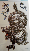 Load image into Gallery viewer, MENS BOYS FANCY DRESS ANGRY BLACK DRAGON TEMPORARY TATTOOS UK SELLER FREE P&amp;P
