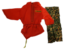 Load image into Gallery viewer, G.I. JOE KEN ACTION MAN DOLL CLOTHES 2 PIECE RED RAINCOAT JACKET &amp; TROUSERS
