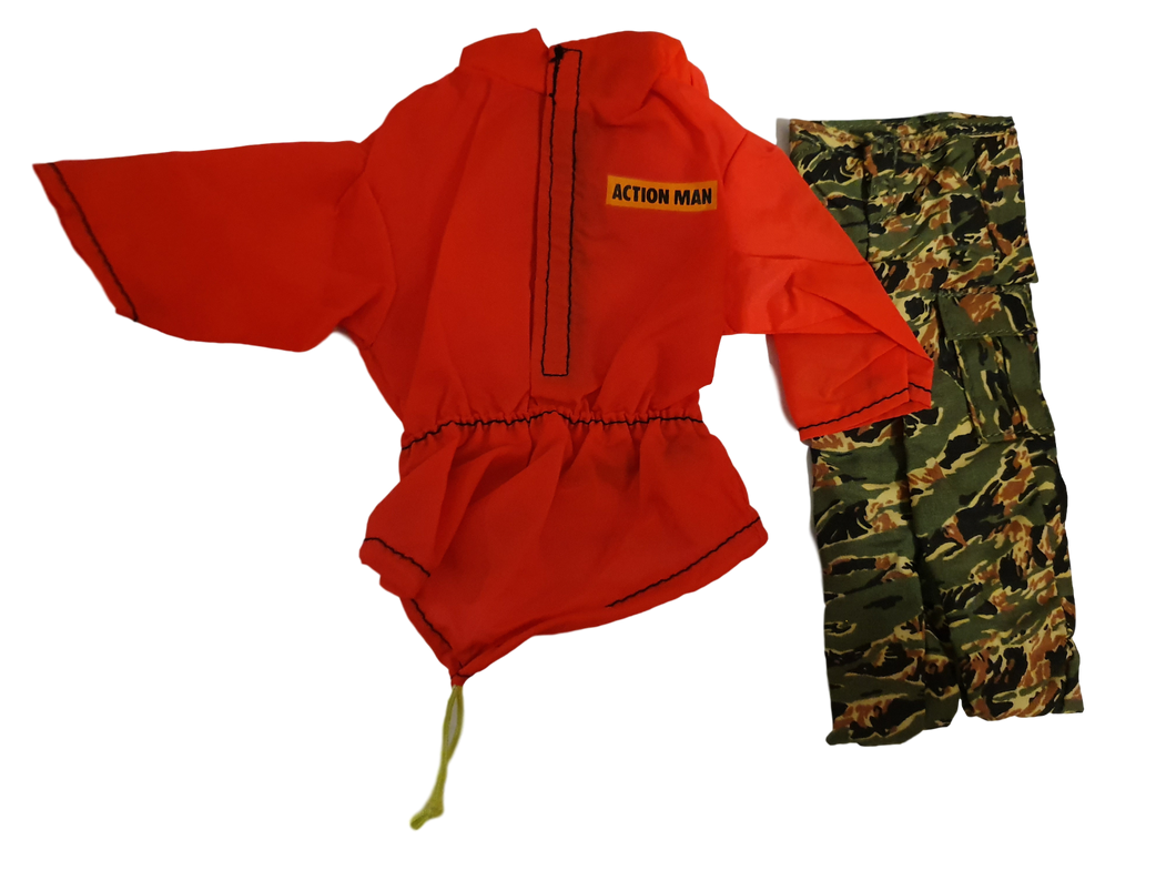 G.I. JOE KEN ACTION MAN DOLL CLOTHES 2 PIECE RED RAINCOAT JACKET & TROUSERS